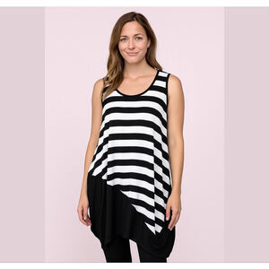 ML Fashion by Marelena striped tunic Sz M-L Whimsigoth Coquette, office siren